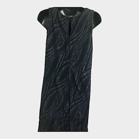 Nine West Beautiful black‎ sequin slinky sleeveless swing tent dress size 10 new - Picture 8 of 16